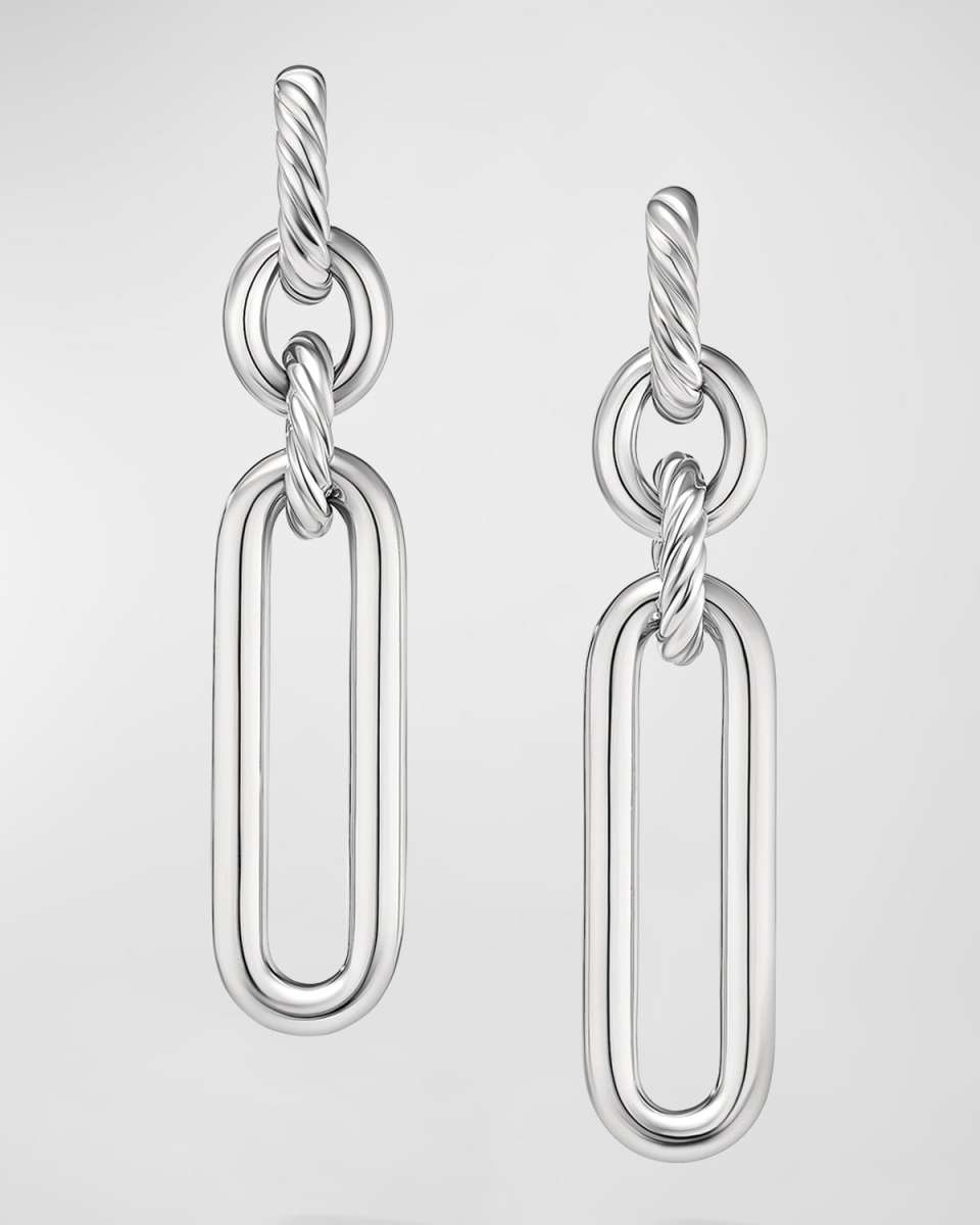 Lexington Double Link Drop Earrings in Silver, 2"L